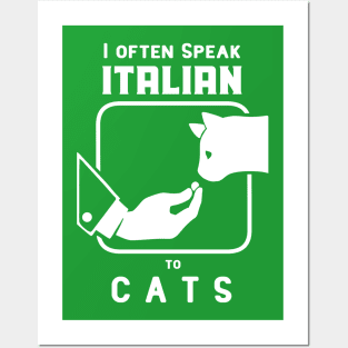 Funny Italian hand gesture and a cat Posters and Art